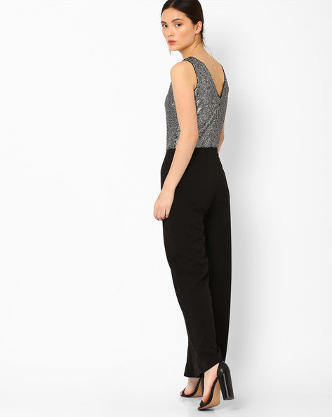 Sequinned Sleeveless Jumpsuit