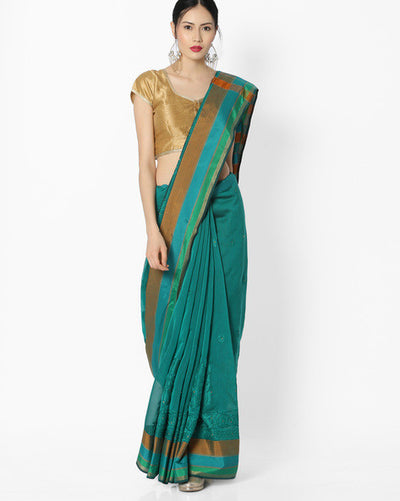 Embroidered Chanderi Silk Saree